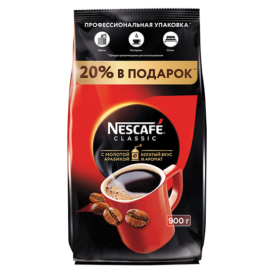 Кофе растворимый NESCAFE "Classic", 900 г, мягкая упаковка, 12397458