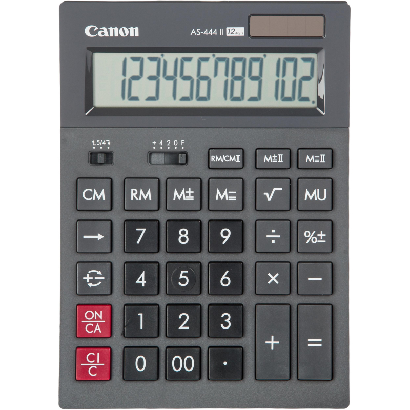 Калькулятор настольный ПОЛНОРАЗМЕРНЫЙ CANON бухг.AS-444 II 12 разряд.черный