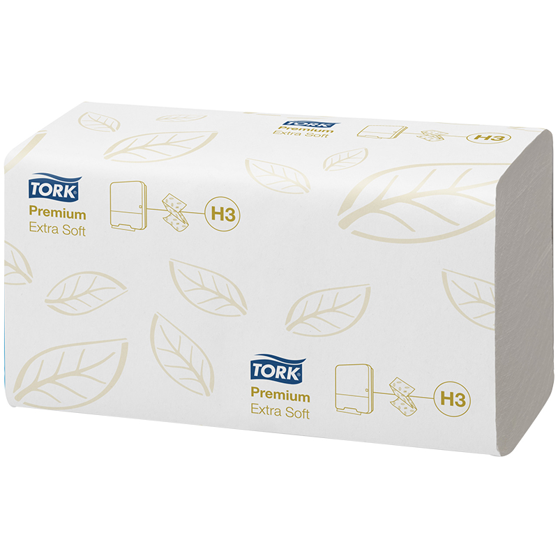Полотенца бумажные лист. Tork "Premium"(ZZ сл)(H3), 2-слойные, 200л/пач, 23*22,6см, белые