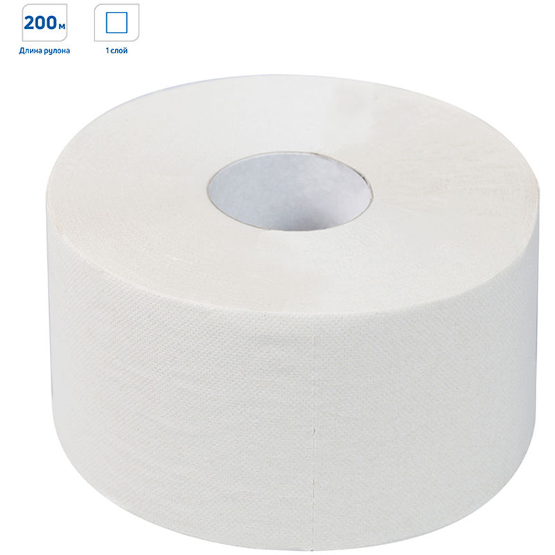 Бумага туалетная OfficeClean Professional(T2), 1-слойная, 200м/рул, цвет натуральный