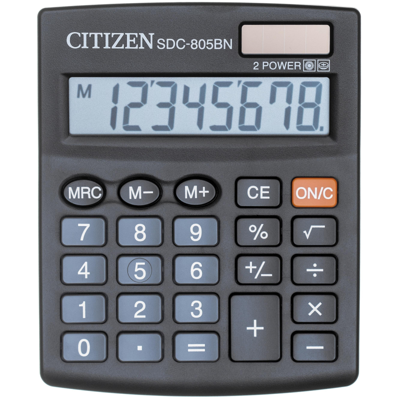 Калькулятор настольный КОМПАКТНЫЙ CITIZEN бухг. SDC805BN/NR 8 разрядов DP