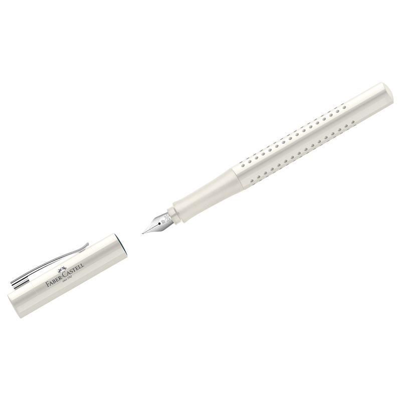 Ручка перьевая Faber-Castell "Grip 2010" синяя, EF=0,5мм, трехгран., корпус кокосовое молоко