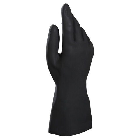 Перчатки латексные MAPA Alto Plus 260, хлопчатобумажное напыление, размер 8 (M), черные