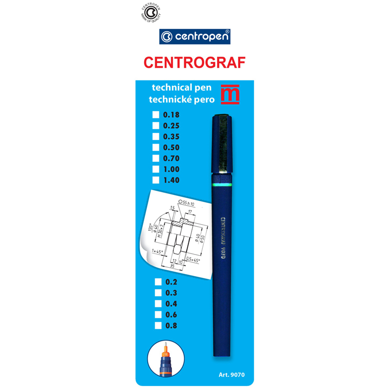 Рапидограф Centropen 1,00мм., блистер