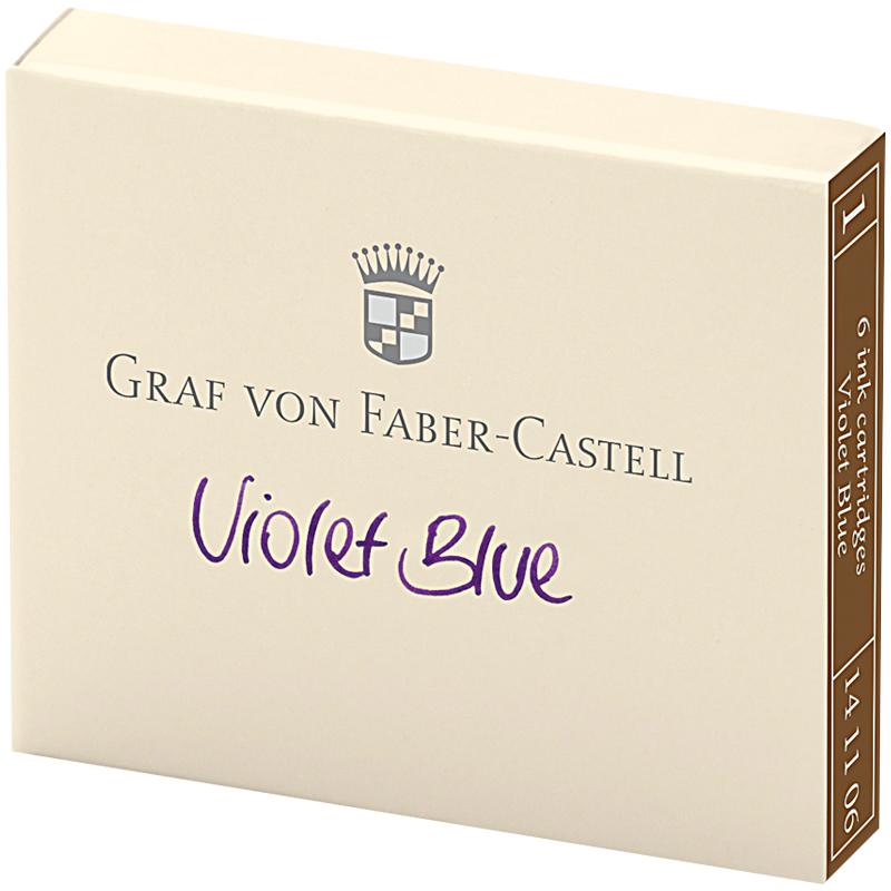 Картриджи чернильные Graf von Faber-Castell фиолетово-синий, 6шт., картонная коробка