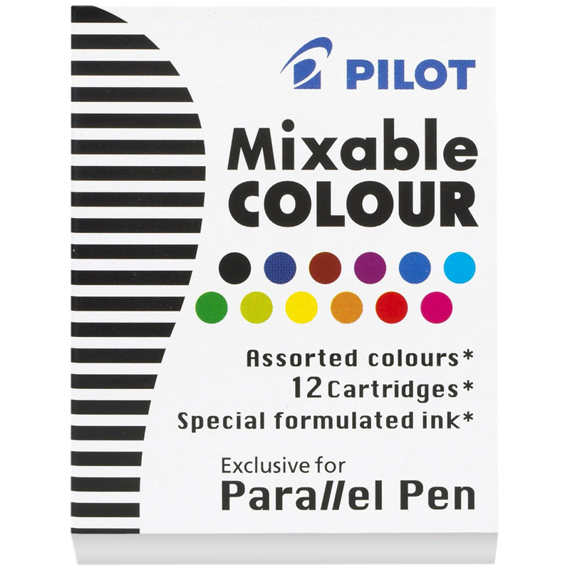 Картриджи с тушью Pilot "Parallel Pen" 12цв., 12шт., картонная коробка