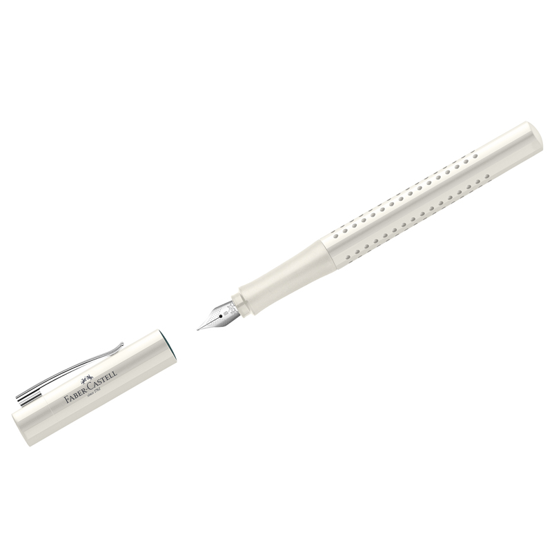 Ручка перьевая Faber-Castell "Grip 2010", синяя, B=1,0мм, трехгран., корпус кокосовое молоко