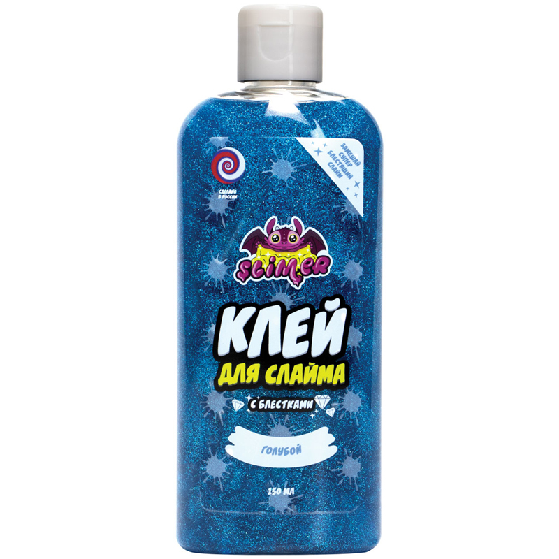 Клей для слаймов Slimer "С блестками. Голубой", 150мл