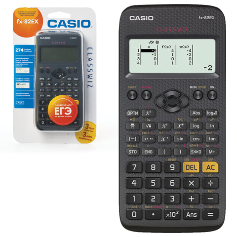 Калькулятор инженерный CASIO FX-82EX-S-ET-V (166х77 мм), 274 функции, батарея, сертифицирован для ЕГЭ, FX-82EX-S-EH-V