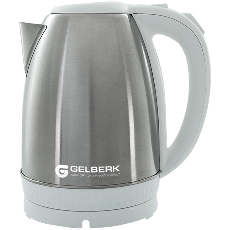 Чайник электрический Gelberk GL-450, 1,8л, 1500Вт, нержавеющая сталь, белый