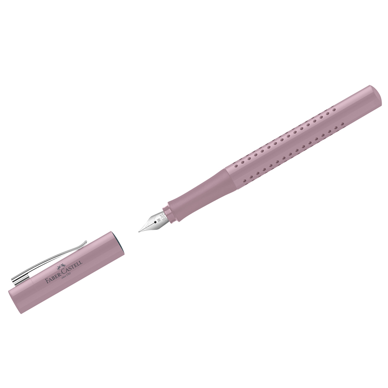 Ручка перьевая Faber-Castell "Grip 2010" синяя, М=0,75мм, трехгран., дымчато-розовый корпус