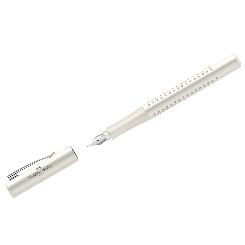 Ручка перьевая Faber-Castell "Grip 2010" синяя, М=0,75мм, трехгран., корпус кокосовое молоко