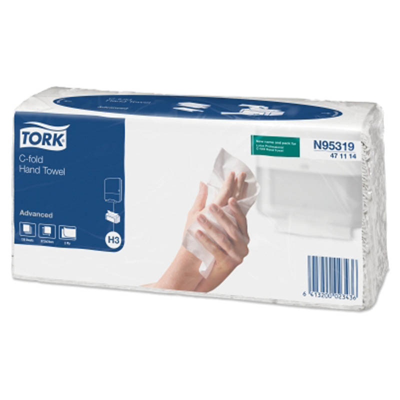 Полотенца бумажные лист. Tork "Advanced"(С-сл)(H3), 2-слойные, 120л/пач, 24*27,5см, белые