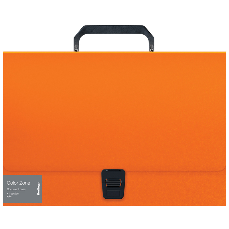 Папка-портфель 1 отделение Berlingo "Color Zone" A4, 330*230*35мм, 1000мкм, оранжевая