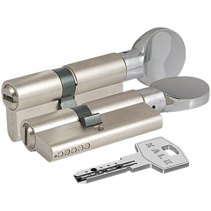 Цилиндровый механизм KALE 164 BM/100, 40х10х50 мм, с вертушкой, 5 ключей, цвет никель
