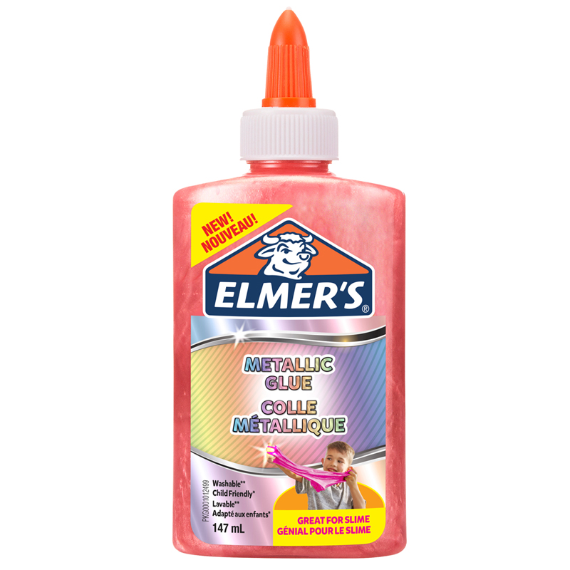 Клей для слаймов Elmers "Metallic Glue", 147мл, розовый, металлик