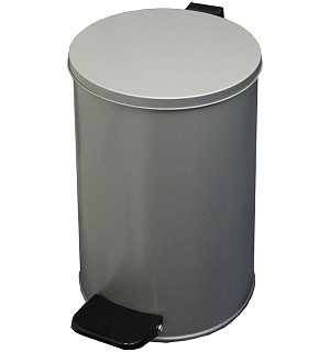 Ведро-контейнер для мусора (урна) Титан, 10л, с педалью, круглое, металл, серый металлик