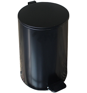 Ведро-контейнер для мусора (урна) Титан, 20л, с педалью, круглое, металл, черное