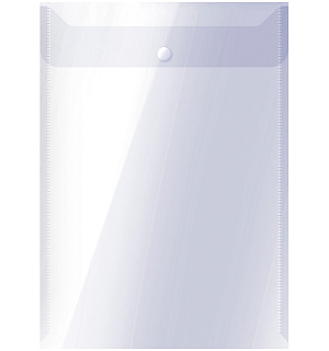 Папка-конверт на кнопке OfficeSpace А4, вертикальная, 150мкм, прозрачная