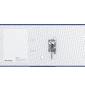 Папка-регистратор Berlingo "Hyper", 80мм, бумвинил, с карм. на корешке, нижний метал. кант, синяя
