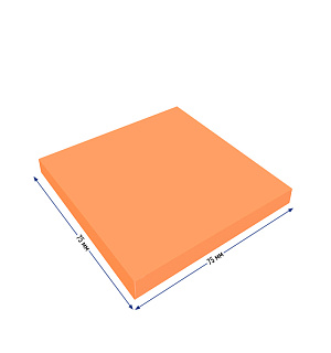 Самоклеящийся блок Berlingo "Ultra Sticky", 75*75мм, 80л, оранжевый неон