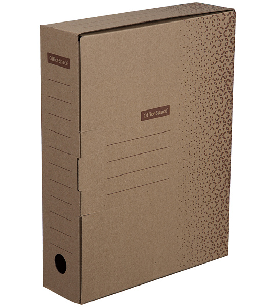 Короб архивный с клапаном OfficeSpace "Standard" плотный, микрогофрокартон, 75мм, бурый, до 700л.