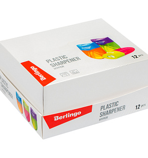 Точилка пластиковая Berlingo "Hyper" 2 отверстия, контейнер, ассорти