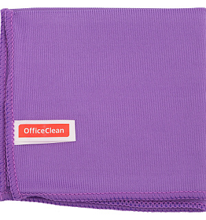 Салфетка для стекол и зеркал OfficeClean, плотная микрофибра, 30*30см, фиолетовая