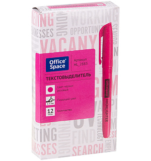 Текстовыделитель OfficeSpace, розовый, 1-3мм