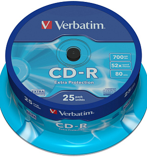 Диск CD-R 700Mb Verbatim 52x Cake Box (25шт)