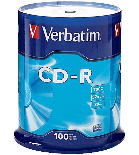 Диск CD-R 700Mb Verbatim 52x Cake Box (100шт)