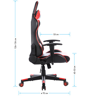 Кресло игровое Helmi HL-G01 "Victory", искусственная кожа, черная/красная, 2 подушки