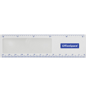Лупа-закладка OfficeSpace, 140*38мм, с линейкой, 3-х кратное увеличение