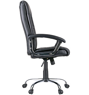 Кресло руководителя Helmi HL-E04 "Split", экокожа черная, хром, механизм качания