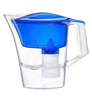 Кувшин-фильтр для воды Барьер "Танго" синий с узором, с картриджем, 2,5л, без индикатора