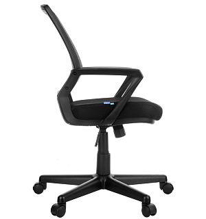 Кресло оператора Helmi HL-M02 "Step", ткань, спинка сетка черная/сиденье TW черная, механизм качания