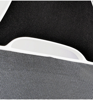 Кресло игровое Helmi HL-S05 "Podium", ткань/сетка/экокожа черная, пластик белый