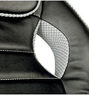 Кресло игровое Helmi HL-S03 "Drift", экокожа черная, вставка ткань серая