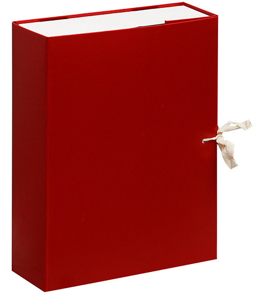 Короб архивный с завязками OfficeSpace разборный, БВ, 80мм, красный, клапан МГК