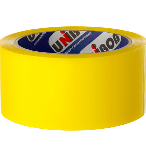 Клейкая лента упаковочная Unibob, 48мм*66м, 45мкм, желтая