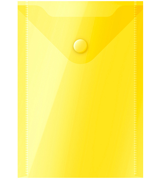 Папка-конверт на кнопке OfficeSpace, А6 (105*148мм), 150мкм, желтая
