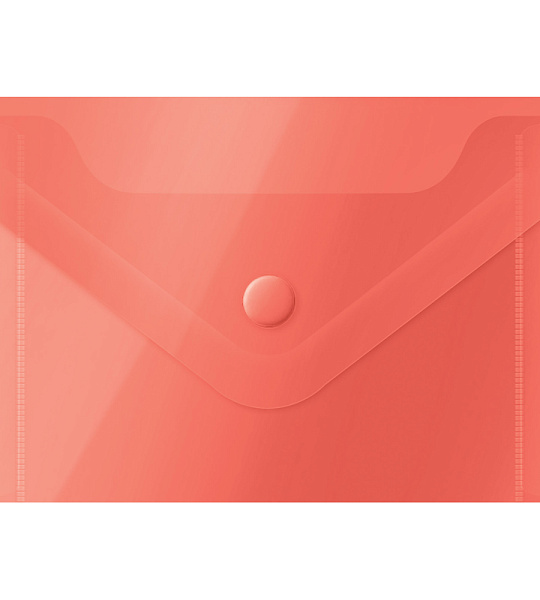 Папка-конверт на кнопке OfficeSpace, А7 (74*105мм), 150мкм, красная