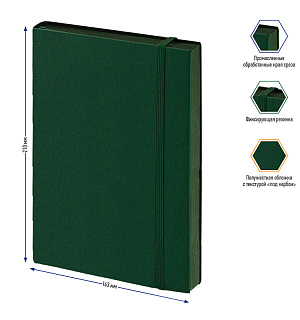 Записная книжка А5 80л., кожзам, Berlingo "Western", с резинкой, зеленый