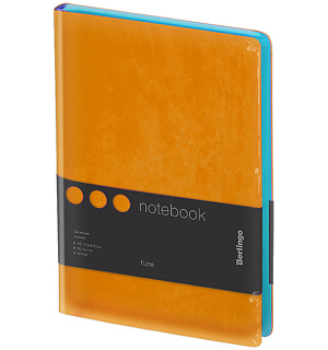 Записная книжка А5 80л., кожзам, Berlingo "Fuze", цветной срез, оранжевый