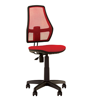 Кресло детское NowyStyl FOX, PL, ткань/спинка-сетка, красное, без подлокотников