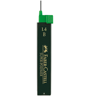 Грифели для механических карандашей Faber-Castell "Super-Polymer", 6шт., 1,4мм, B