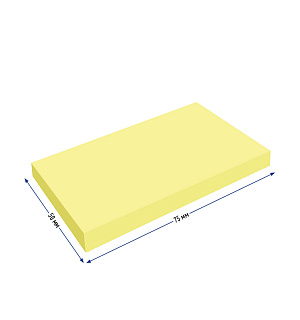 Самоклеящийся блок Berlingo "Ultra Sticky", 50*75мм, 80л, желтый неон
