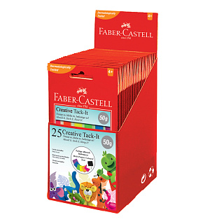 Масса для приклеивания Faber-Castell "Tack-It Creative", 50г., цветная, картон. уп., европодвес