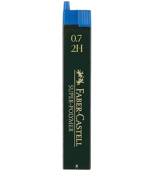 Грифели для механических карандашей Faber-Castell "Super-Polymer", 12шт., 0,7мм, 2H