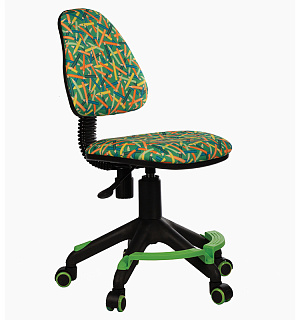 Кресло детское Бюрократ KD-4-F/PENCIL-GN зеленый, карандаши, без подлокотников